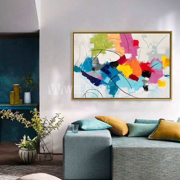 Tableau décoratif : Abstrait Aveugle avec cadre americain