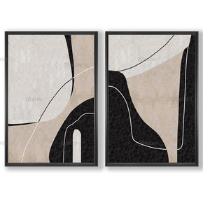 Tableau diptyque avec Cadre Américain - Dunes de sable