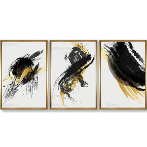 Tableau Painting Noir avec Cadre cache clous en bois