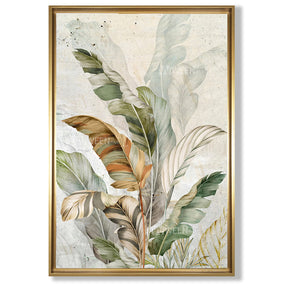 Tableau décoratif : feuilles plumes