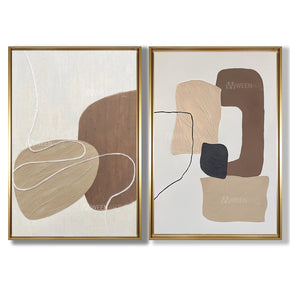 Tableau diptyque avec Cadre Américain - l'art géométrique