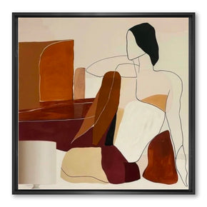 Tableau décoratif avec Cadre Américain -  Chaleur d'ocre