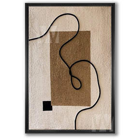 Tableau décoratif : Corde noir avec cadre américain