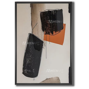 Tableau décoratif : orange square avec cadre americain