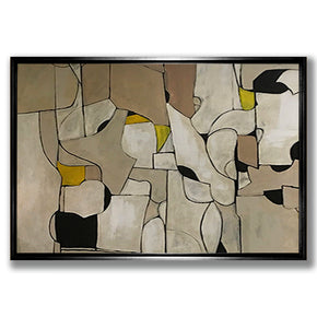 Tableau décoratif avec cadre americain : abstrait beige
