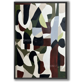Tableau décoratif : the green abstract  avec cadre americain