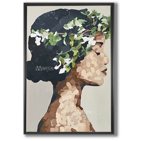 Tableau décoratif avec Cadre Américain - visage abstrait