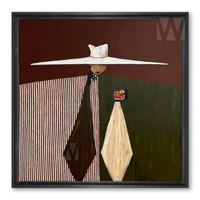 Tableau décoratif avec Cadre Américain -  lady with the hat