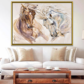 Tableau décoratif : les deux chevaux avec cadre americain
