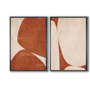 Tableau diptyque avec Cadre Américain - Danse d'ocre