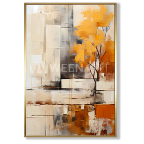 Tableau décoratif avec Cadre Américain- Orange