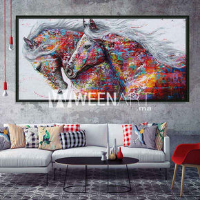 Tableau décoratif avec Cadre Américain - Couple de chevaux